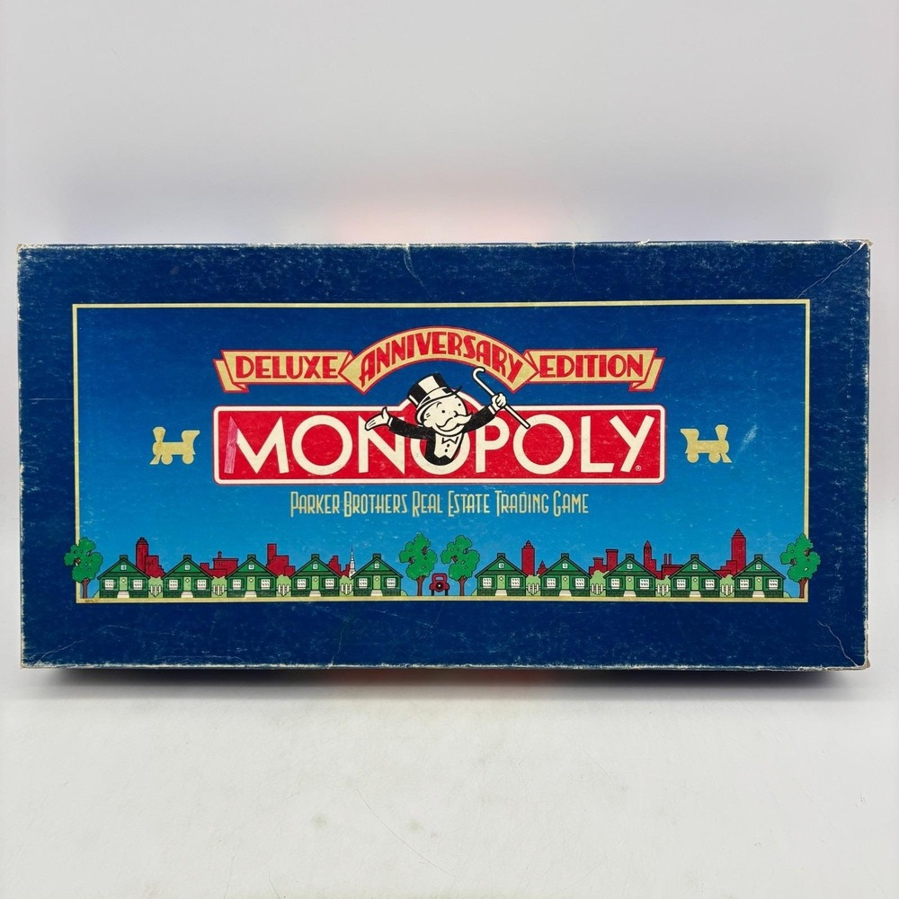 VINTAGE Monopoly Deluxe Anniversary Edition COMPLETE Parker Brothers 1985
